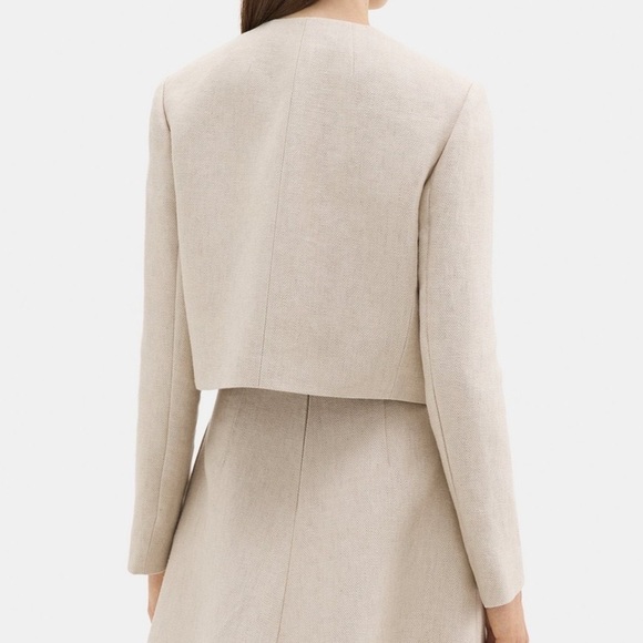 Theory Military Jacket in Basket Weave Linen Size 14 NWT - Picture 2 of 13